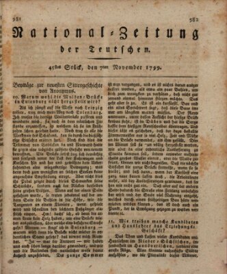 National-Zeitung der Deutschen Donnerstag 7. November 1799