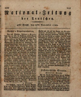 National-Zeitung der Deutschen Donnerstag 21. November 1799