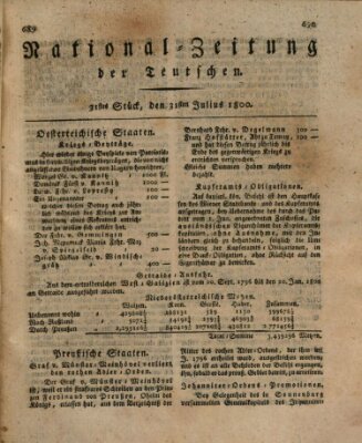 National-Zeitung der Deutschen Donnerstag 31. Juli 1800