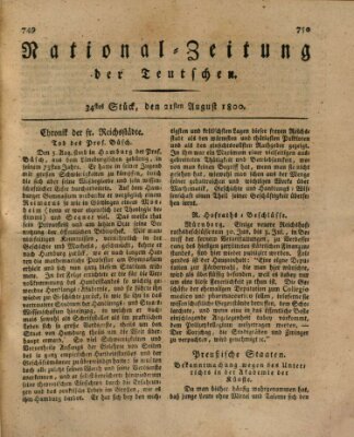 National-Zeitung der Deutschen Donnerstag 21. August 1800