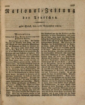 National-Zeitung der Deutschen Donnerstag 27. November 1800