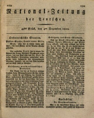 National-Zeitung der Deutschen Donnerstag 4. Dezember 1800