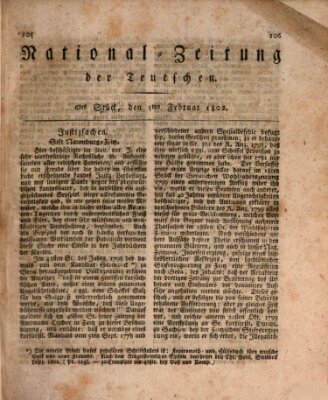 National-Zeitung der Deutschen Freitag 5. Februar 1802