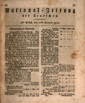 National-Zeitung der Deutschen Donnerstag 27. Januar 1803