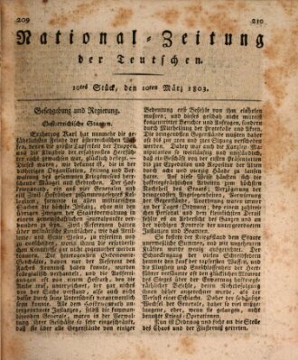 National-Zeitung der Deutschen Donnerstag 10. März 1803