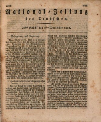 National-Zeitung der Deutschen Donnerstag 1. Dezember 1803