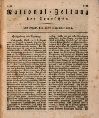 National-Zeitung der Deutschen Donnerstag 22. Dezember 1803