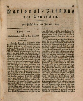 National-Zeitung der Deutschen Donnerstag 12. Januar 1804