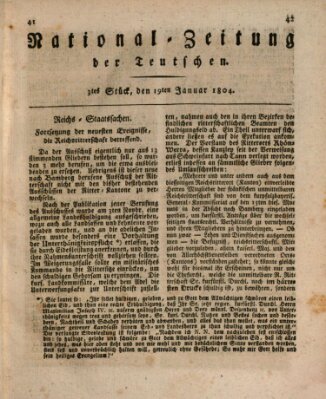 National-Zeitung der Deutschen Donnerstag 19. Januar 1804