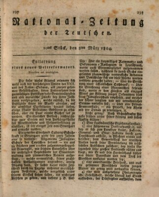 National-Zeitung der Deutschen Donnerstag 8. März 1804