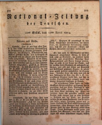 National-Zeitung der Deutschen Donnerstag 12. April 1804