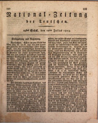 National-Zeitung der Deutschen Donnerstag 12. Juli 1804