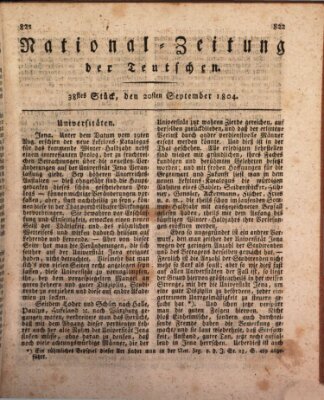 National-Zeitung der Deutschen Donnerstag 20. September 1804