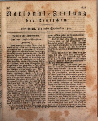 National-Zeitung der Deutschen Donnerstag 27. September 1804