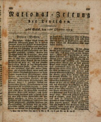 National-Zeitung der Deutschen Donnerstag 11. Oktober 1804