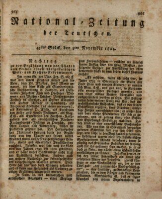 National-Zeitung der Deutschen Donnerstag 8. November 1804