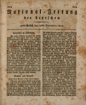 National-Zeitung der Deutschen Donnerstag 22. November 1804