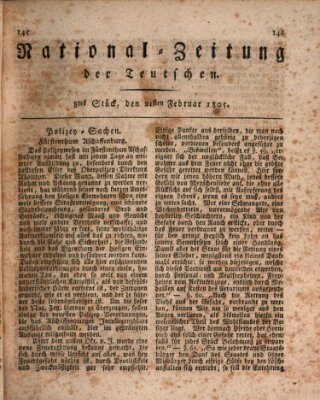 National-Zeitung der Deutschen Donnerstag 21. Februar 1805