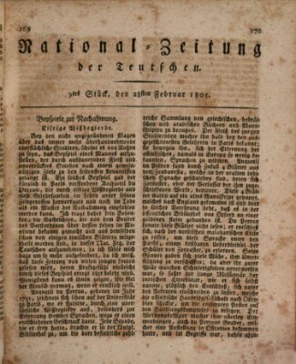 National-Zeitung der Deutschen Donnerstag 28. Februar 1805