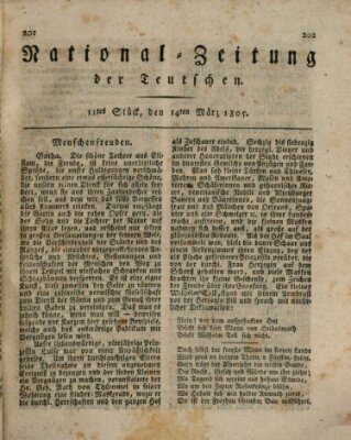 National-Zeitung der Deutschen Donnerstag 14. März 1805