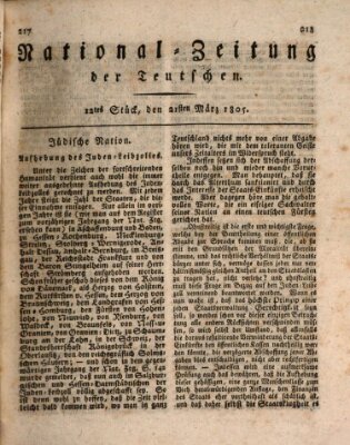 National-Zeitung der Deutschen Donnerstag 21. März 1805