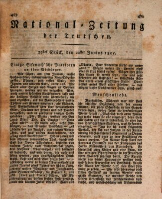 National-Zeitung der Deutschen Donnerstag 20. Juni 1805