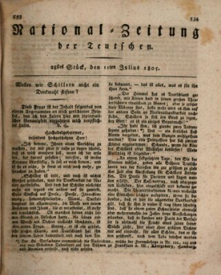 National-Zeitung der Deutschen Donnerstag 11. Juli 1805