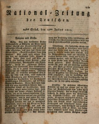 National-Zeitung der Deutschen Donnerstag 18. Juli 1805