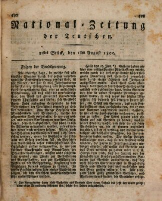 National-Zeitung der Deutschen Donnerstag 1. August 1805