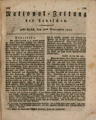 National-Zeitung der Deutschen Donnerstag 12. September 1805