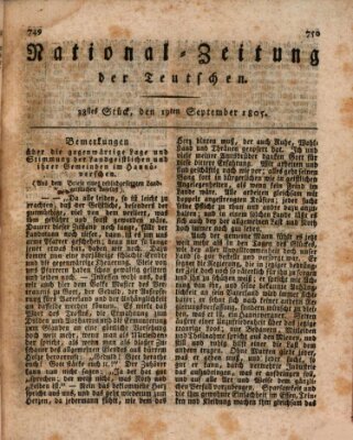 National-Zeitung der Deutschen Donnerstag 19. September 1805