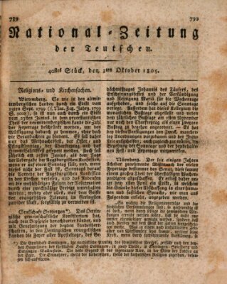 National-Zeitung der Deutschen Donnerstag 3. Oktober 1805