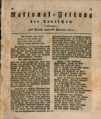 National-Zeitung der Deutschen Donnerstag 9. Januar 1806