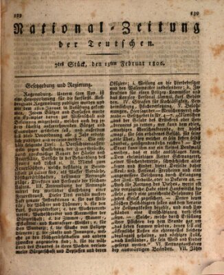 National-Zeitung der Deutschen Donnerstag 13. Februar 1806