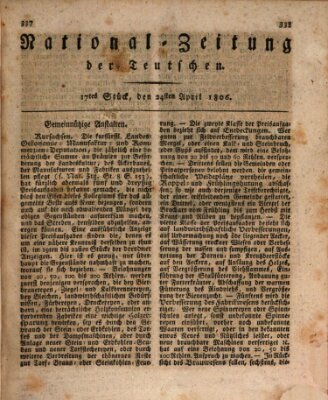 National-Zeitung der Deutschen Donnerstag 24. April 1806