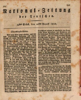 National-Zeitung der Deutschen Donnerstag 21. August 1806