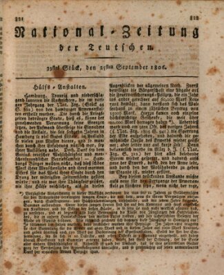 National-Zeitung der Deutschen Donnerstag 25. September 1806