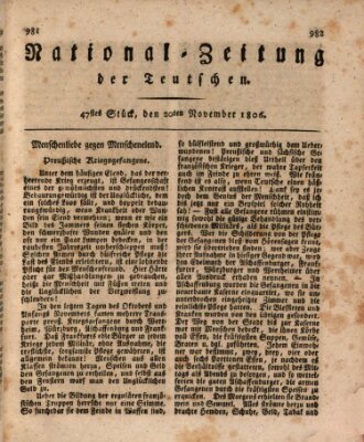 National-Zeitung der Deutschen Donnerstag 20. November 1806