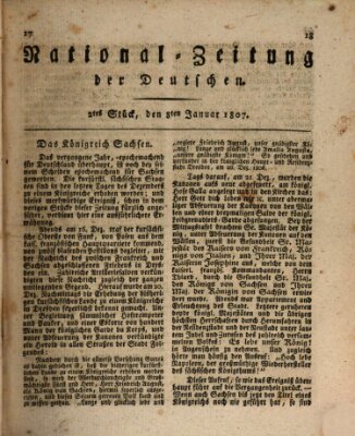 National-Zeitung der Deutschen Donnerstag 8. Januar 1807