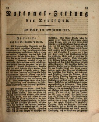 National-Zeitung der Deutschen Donnerstag 15. Januar 1807