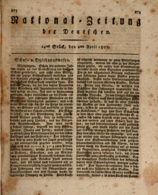 National-Zeitung der Deutschen Donnerstag 2. April 1807