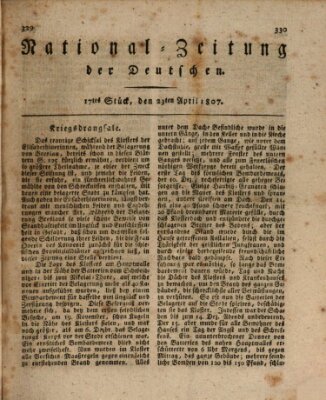 National-Zeitung der Deutschen Donnerstag 23. April 1807