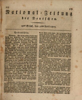 National-Zeitung der Deutschen Donnerstag 30. April 1807