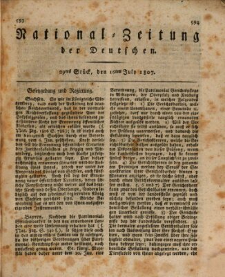 National-Zeitung der Deutschen Donnerstag 16. Juli 1807