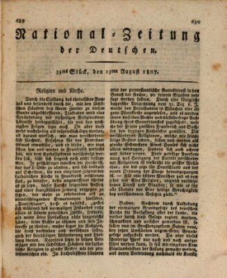 National-Zeitung der Deutschen Donnerstag 13. August 1807