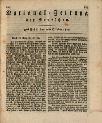 National-Zeitung der Deutschen Donnerstag 15. Oktober 1807