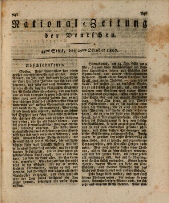 National-Zeitung der Deutschen Donnerstag 29. Oktober 1807