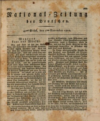 National-Zeitung der Deutschen Donnerstag 5. November 1807