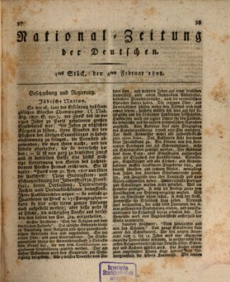 National-Zeitung der Deutschen Donnerstag 4. Februar 1808