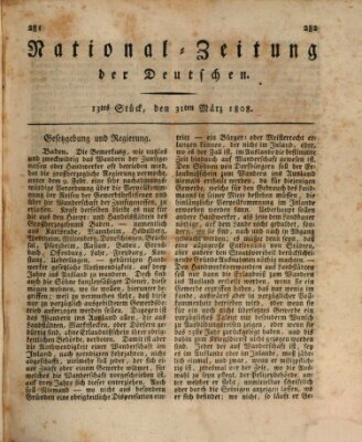 National-Zeitung der Deutschen Donnerstag 31. März 1808